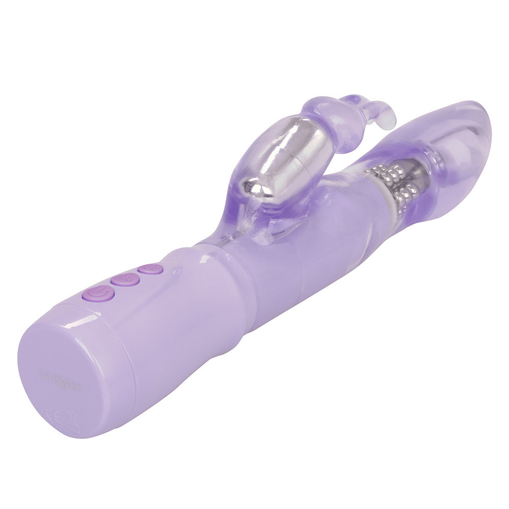 Intense Thrusting Jack Rabbit - features 7 heavenly clitoral vibration modes & has a curved bulbous G-spot head with 2 synchronous speeds of thrusting & rotating beads. Purple (4)