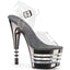 Pleaser Adore - 708 Lisa - Clear/Lined Pewter Chrome