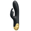 Pretty Love Double Pleasure Black & 18 Karat Gold Plated Rabbit Vibrator with G-spot & Clitoral Stimulation