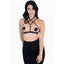 Love In Leather Crossover Collar Bralette Harness