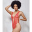 Poison Rose Exposed Strappy Side Bodysuit Teddy Women's Lingerie Red Front Snap Crotch Small Medium Large XL