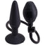 Medium Black Inflatable Anal Butt Plug With Suction Cup Base & Hand Squeeze Pump