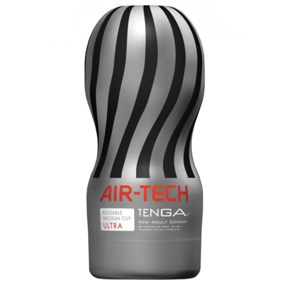 TENGA Black Ultra Larger Reusable Air-Tech Vacuum Cup Textured Male Masturbator Sex Toy for Men