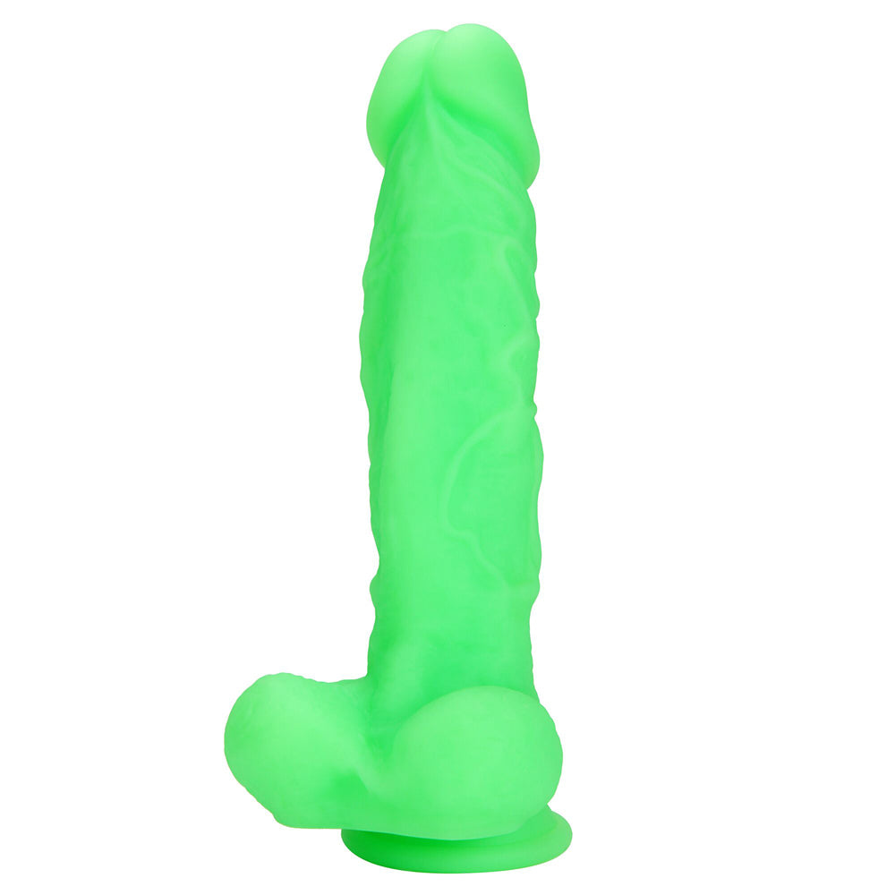 X-Men - Glow In The Dark Hunter's Cock -  girthy glowing dildo has a ridged phallic head for great G-spot with veiny shaft, balls and suction cup base.