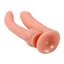 X-Men - 9.1" Ultra Realistic Double Penetrator Dildo - lifelike dual dildo has 2 differently sized dongs in beginner-friendly thicknesses for simultaneous vaginal & anal play + a harness-compatible suction cup. Flesh 2