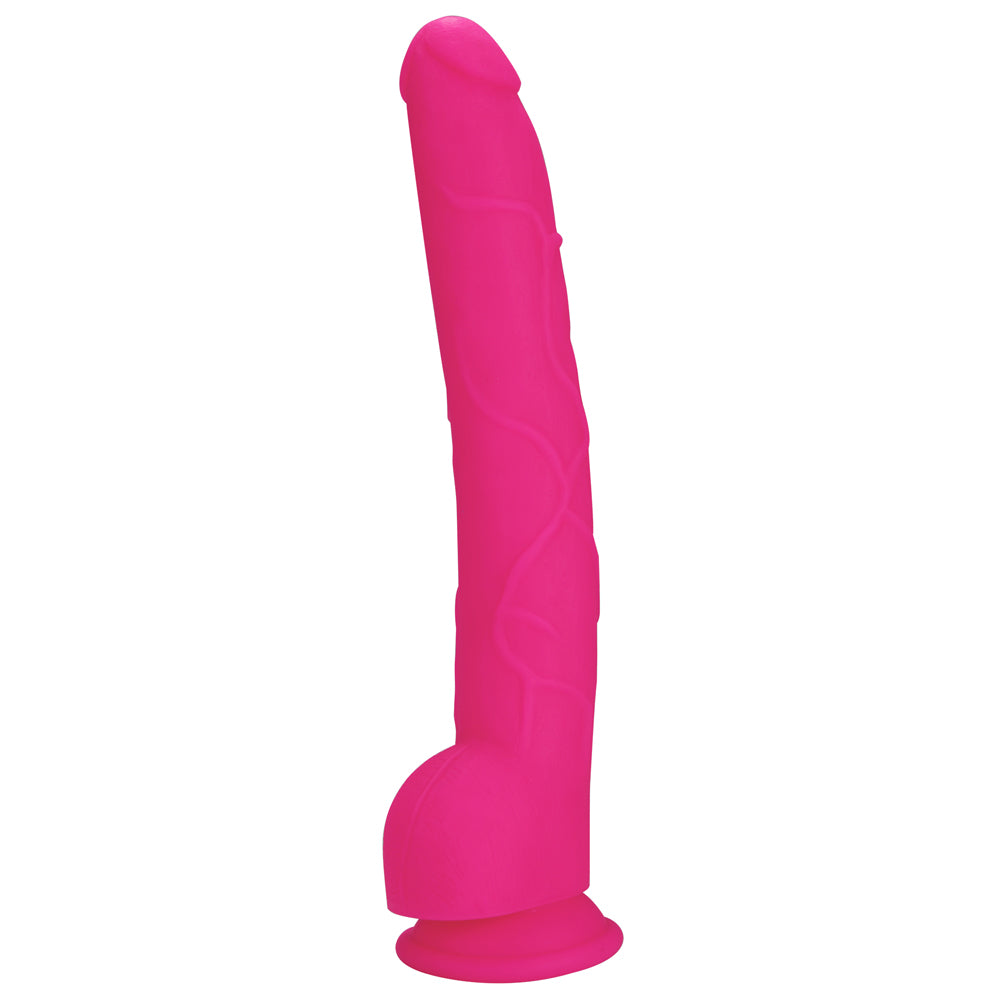 X-Men Porter's Cock | Realistic 13-Inch Dildo w/ Suction Cup - huge yet realistically shaped dildo is moulded from smooth PVC w/ a veiny straight shaft, round phallic head & harness-compatible suction cup. Pink