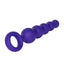Booty Call - Booty Shaker - tapered anal toy has graduating beads & a retrieval ring. An optional bullet vibe fits in the ring with a remote control that offers multispeed vibrations. Purple (2)