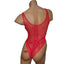 Poison Rose Exposed Strappy Side Bodysuit Teddy Women's Lingerie Red Rear Back Snap Crotch Small Medium Large XL