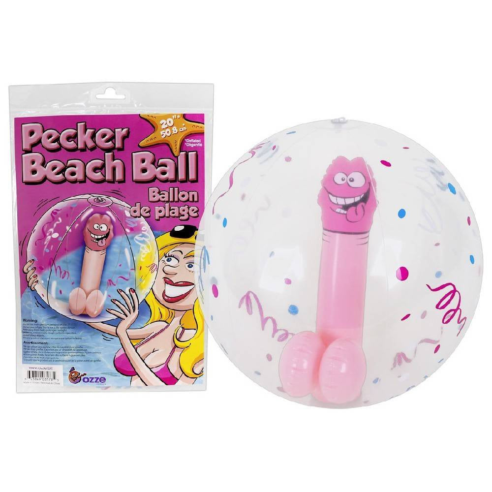 Funny Adult Novelty Pecker Beach Ball With Inflatable Penis For Hens' Nights & Bachelorette Parties Packaging