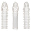 3 Piece Extension Kit -stretchy set of 3 penis sleeves is textured inside & out. Clear