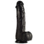 X-Men - 11.7" Nelson's Cock - realistically shaped 11-inch PleasureSkin dildo has a phallic head & a veiny shaft + a harness-compatible suction cup for hands-free fun. Black