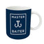 Master Baiter Fishing Joke Father's Day Funny Navy Blue & White Ceramic Mug With Crude Adult Humour