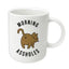 Morning Assholes Crude, Cheeky & Sassy Adult Humour Ceramic Mug for Work & Office With Cartoon Cat Butthole