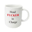 Head Fucker in Charge Crude, Cheeky & Sassy Adult Humour White Ceramic Coffee Cup Mug for Work & Office