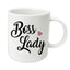 Cursive Script Boss Lady Heart Crude, Cheeky & Sassy Adult Humour White Ceramic Coffee Cup Mug for Work & Office