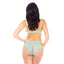 Back of iCollection Floral Lace & Mesh Bra & Cutout Panty Women's Lingerie Set 34046 in Mint Green