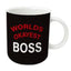 World's Okayest Boss Crude, Cheeky & Sassy Adult Humour Black Ceramic Coffee Cup Mug for Work & Office