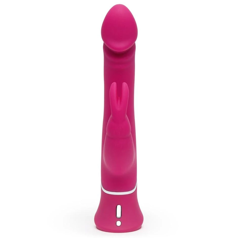 Pink happy rabbit Dual Density Silicone Vibrator With Clitoral Stimulator & Insertable G Spot Head Women's Sex Toys Front