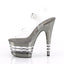 Pleaser Adore - 708 Lisa - Clear/Lined Pewter Chrome