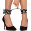 Ouch! Love Street Art Fashion Printed Ankle Cuffs With Metal Chain Black & White Kinky Bondage & BDSM Restraints Accessories
