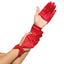 Leg Avenue Satin Bow Cut Out Gloves. red