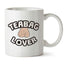 Teabag Lover Adult Humour Coffee Cup With Funny Cartoon Balls Testicles White Ceramic Mug