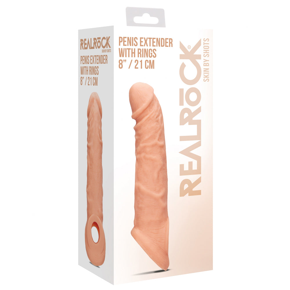 REALROCK® - Penis Extender With Rings has a dual testicle ring design for extra stability & increases your length & girth - box image