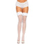 Leg Avenue - Lace Top Bow Fishnet Thigh High Stockings - 6261. white