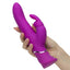 Purple happy rabbit Thrusting Stronic Rocking Vibrator With Clitoral Stimulator & Insertable G Spot Head Women's Sex Toy Hand