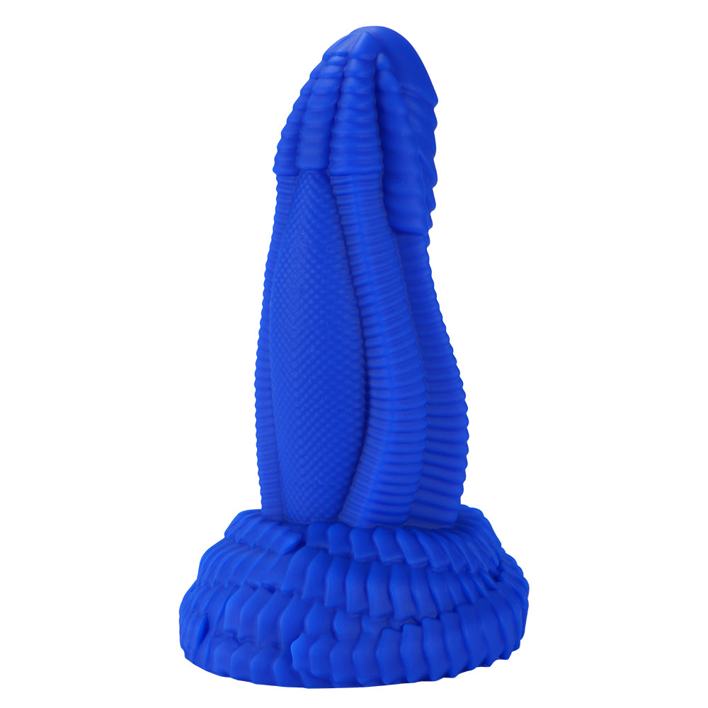Fantasy Coxplay - Golem - niquely shaped dildo has a huge 3" insertable girth & a stimulating texture of overlapping scale-like plates that feel great going in or out. Blue