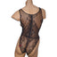 Poison Rose Exposed Strappy Side Bodysuit Teddy Women's Lingerie Black Back Rear Small Medium Large XL
