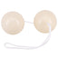 White Cream Ivory Kegel Ben-Wa Balls With Retrieval Loop For Women's Sexual & Reproductive Health