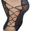 Poison Rose Exposed Strappy Side Bodysuit Teddy Women's Lingerie Black Side Small Medium Large XL