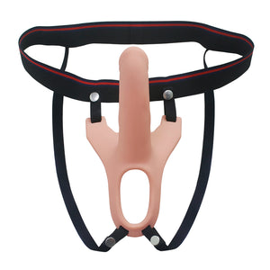 Curved Hollow Strap-On - 6.7" - curved strap-on adds extra length & girth to an erect penis to hit the right spots w/ its solid head & comes w/ an elastic harness. (4)