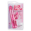 My First Jack Rabbit - designed with the first-time user in mind, 2 speed, rabbit clitoral stimulator, independent, reversible rotation in the shaft's rotating beads and waterproof. Pink, package image