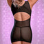 Exposed - Black Sheer Mesh Underboob Cutout Dress & Crotchless G-String Thong Panty Back