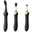 Black & Gold ZALO Bess Clitoral Vibrator Stimulator Dual Stimulation Double Ended Sex Toy With Clitoral & G-Spot Attachments