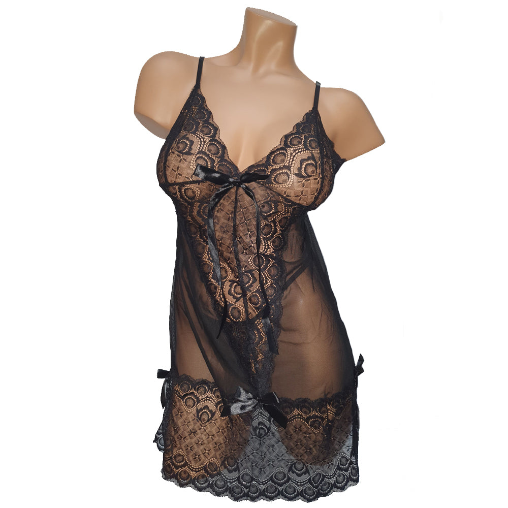 Poison Rose - Lace Bow Babydoll 732 - Curvy