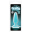 Firefly pleasure glow in the dark anal plug - small has a suction cup for versatile fun in different positions & a slim tapered shape for easy insertion. Blue-box.