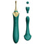 Turquoise Green ZALO Bess Clitoral Vibrator Stimulator Women's Double Ended Sex Toy With Clitoral & G-Spot Attachments