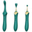 Green & Gold ZALO Bess Clitoral Vibrator Stimulator Dual Stimulation Double Ended Sex Toy With Clitoral & G-Spot Attachments