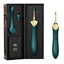 Box Packaging Green & Gold ZALO Bess Clitoral Vibrating Stimulator Double Ended Sex Toy With Attachments