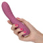 California Exotics Uncorked Pinot G-Spot Vibrator Ribbed Rings Pink & Gold Rechargeable Waterproof Women's Sex Toy in Hand
