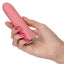 California Exotics Uncorked Rose Straight Bullet Vibrator Pink & Gold Rechargeable Waterproof Women's Sex Toy in Hand