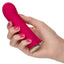 California Exotics Uncorked Merlot Ribbed Rings Bullet Vibrator Pink & Gold Rechargeable Waterproof Women's Sex Toy in Hand