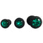 Seamless Black Silicone Butt Plug 3 Piece Starting Kit Anal Sex Toys With Green Gems