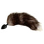 Brown, Black & White Striped Faux Fur Raccoon Tail Silicone Anal Butt Plug for Furry Roleplay, Pet Play, Cosplay & Costumes