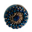 Stainless Steel Silver Anal Butt Plug With Blue & Gold Beading Embellishment Base