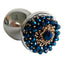 Stainless Steel Silver Anal Butt Plug With Blue & Gold Beading Embellishment Base Closeup
