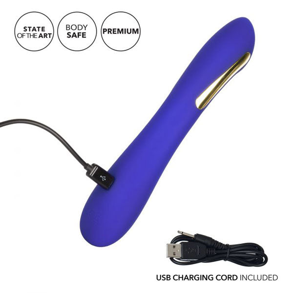 Blue CalEx Impulse Intimate E-Stimulator Petite Wand Straight Vibrator Waterproof USB-rechargeable Women's Sex Toy